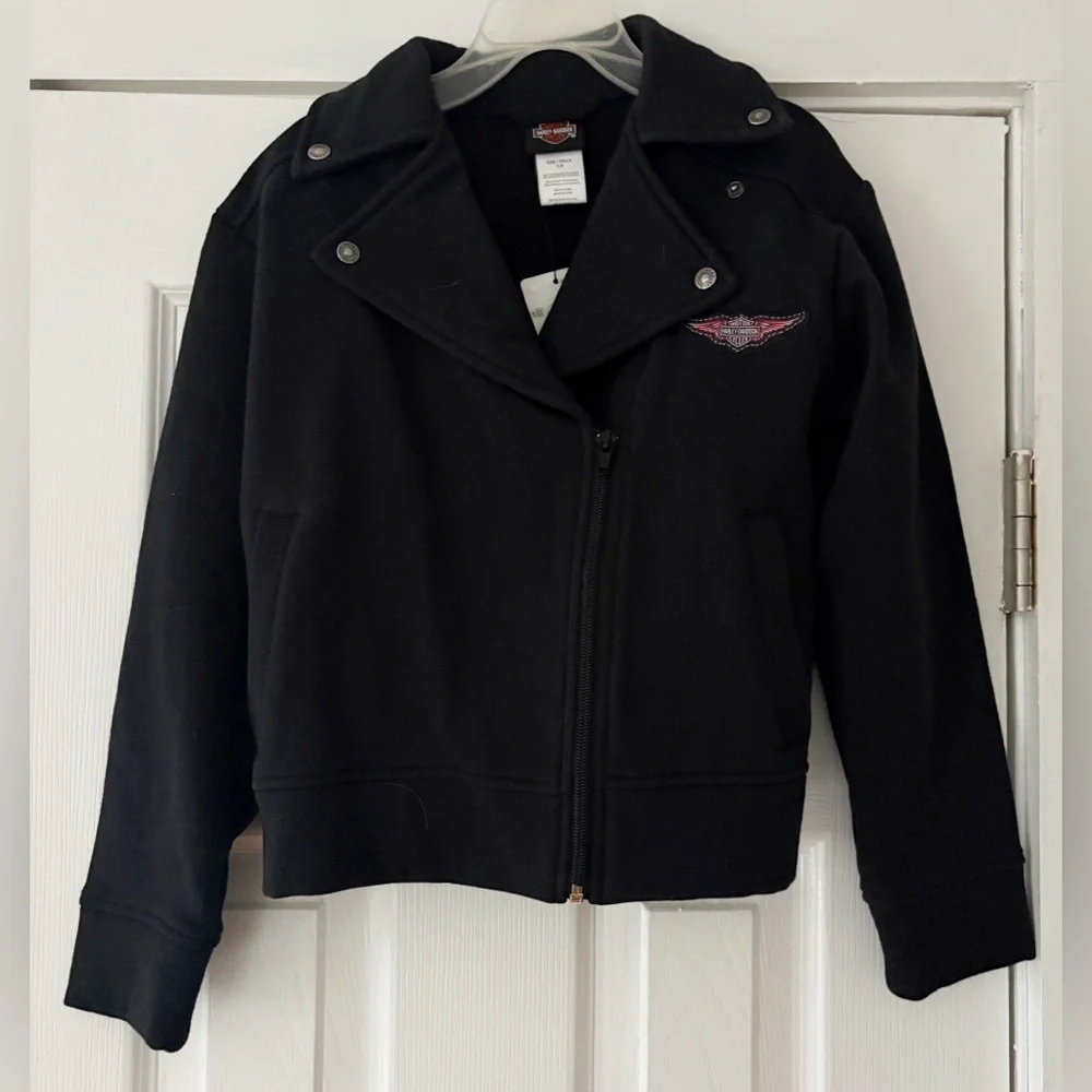 Harley-Davidson Black Kids Cotton Jacket‎ Size 7/8 NWT